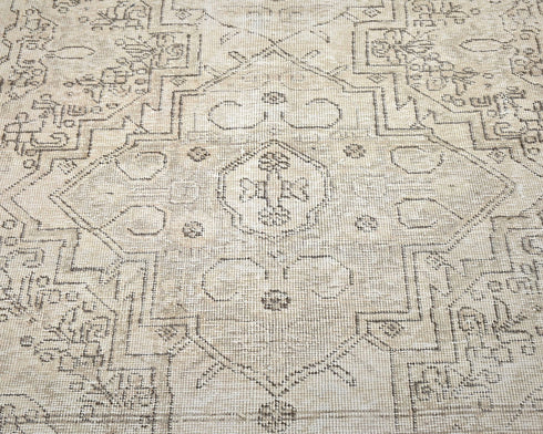 3x5 Vintage Brown Persian Style Hand Knotted Distressed Low Pile Wool Area Rug